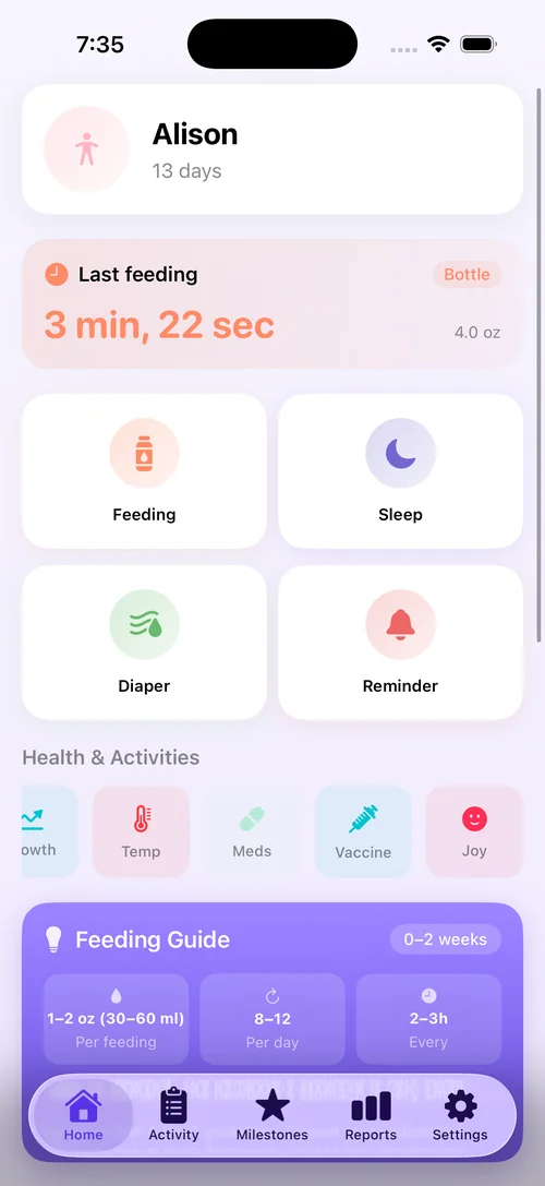 BabyTracker Dashboard