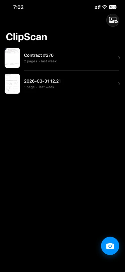 ClipScan Document List